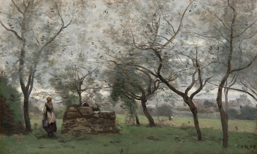 Hedelmätarha, Mantesin ympäristössä - Jean-Baptiste Camille Corot