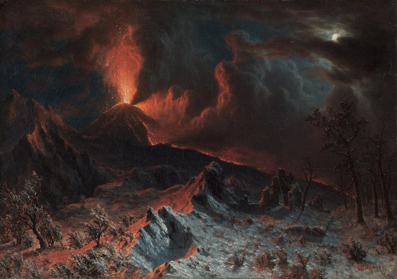 Vesuvius yöllä - Albert Bierstadt