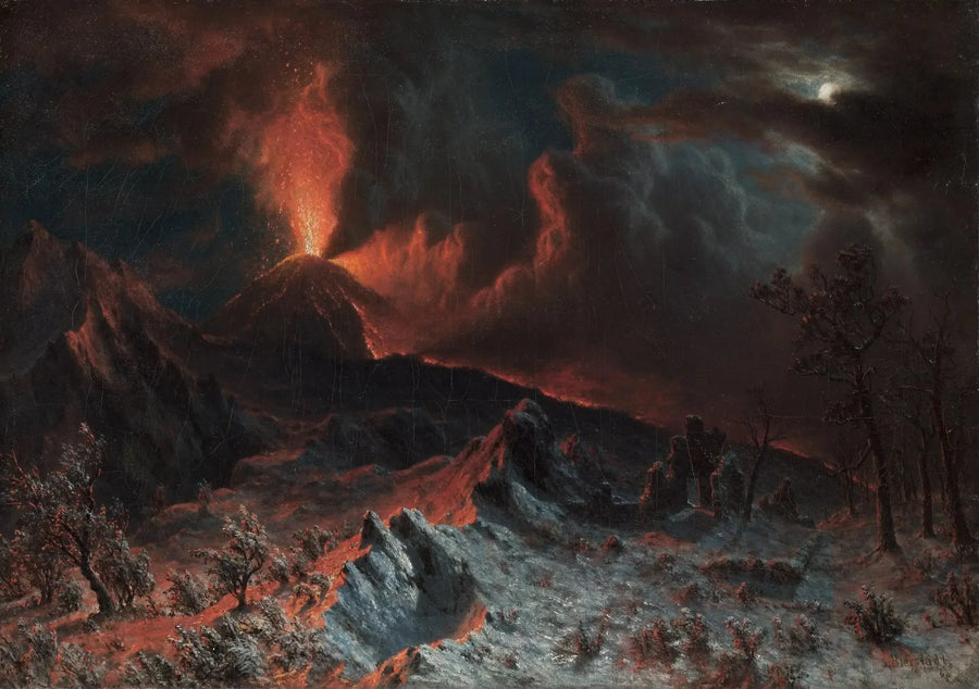 Vesuvius yöllä - Albert Bierstadt
