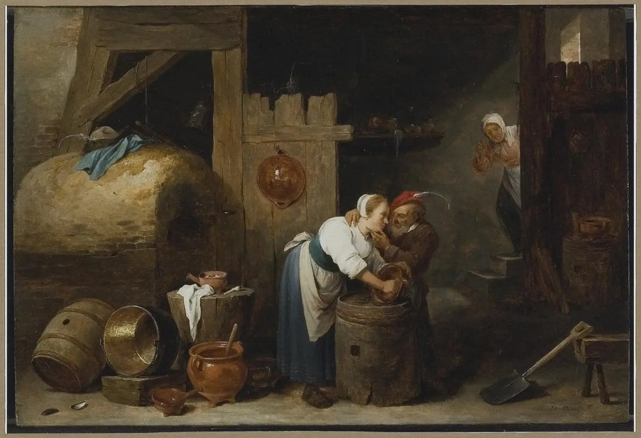 Vanha mies ja nuori nainen - David Teniers nuorempi
