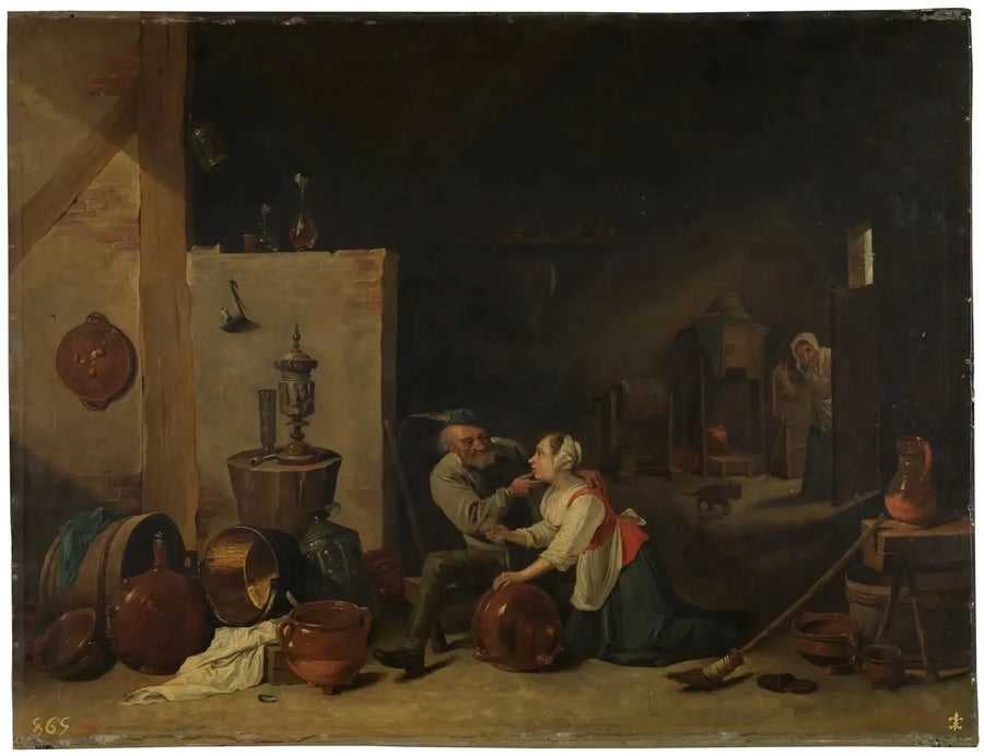 Vanhainen mies ja palvelijatar - David Teniers nuorempi