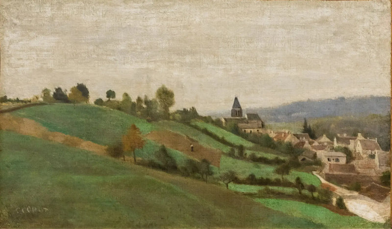 Preslesin kylä, lähellä Beaumont-sur-Oisea - Jean-Baptiste Camille Corot