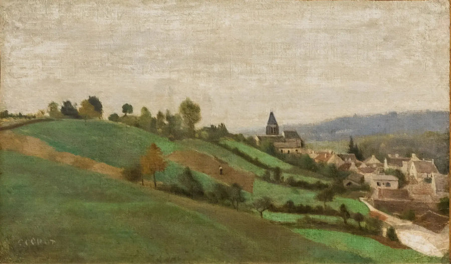Preslesin kylä, lähellä Beaumont-sur-Oisea - Jean-Baptiste Camille Corot