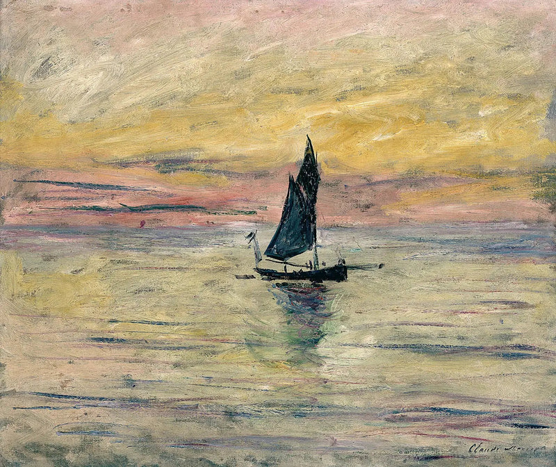 Purjevene, iltavaikutelma - Claude Monet