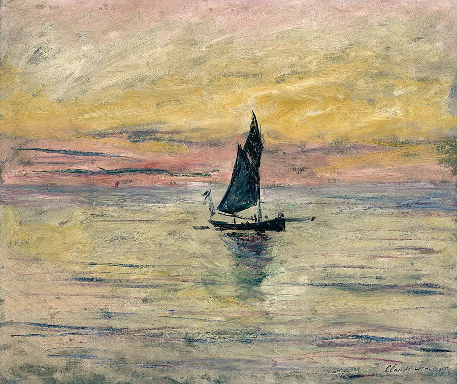Purjevene, iltavaikutelma - Claude Monet