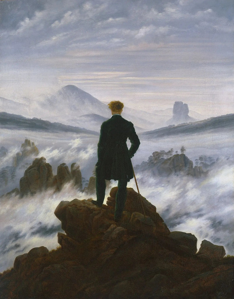 Matkailija, joka katsoo pilvimeriä - Caspar David Friedrich
