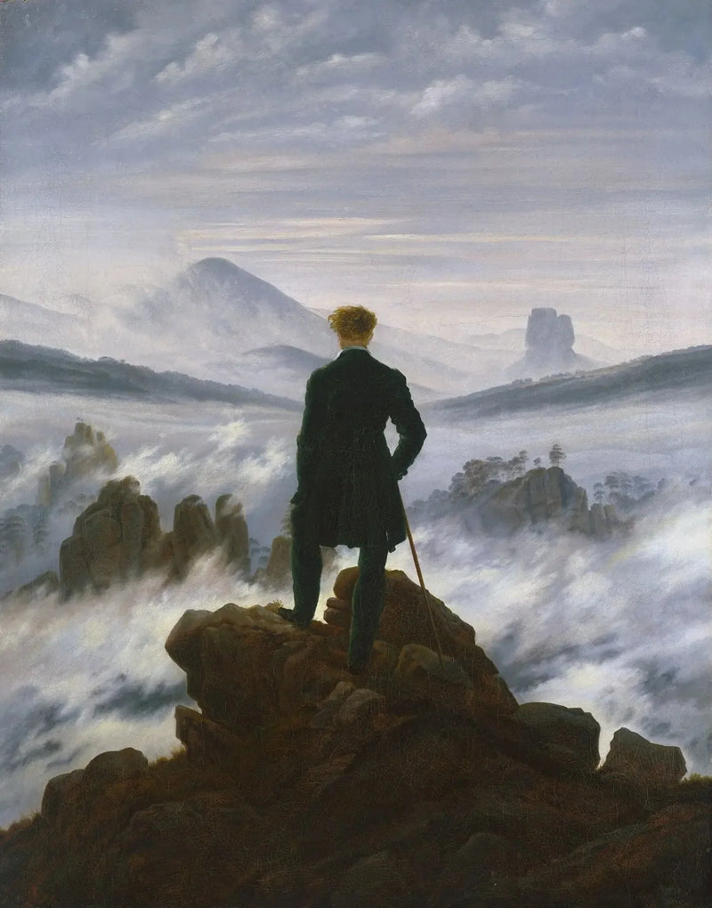 Matkailija, joka katsoo pilvimeriä - Caspar David Friedrich