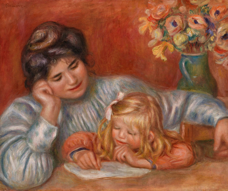 Kirjoitustunti (Kirjoitustunti) - Pierre-Auguste Renoir
