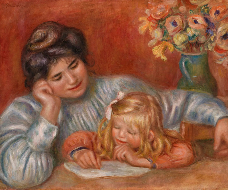 Kirjoitustunti (Kirjoitustunti) - Pierre-Auguste Renoir