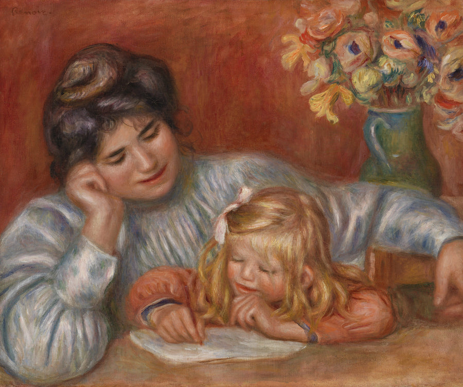 Kirjoitustunti (Kirjoitustunti) - Pierre-Auguste Renoir