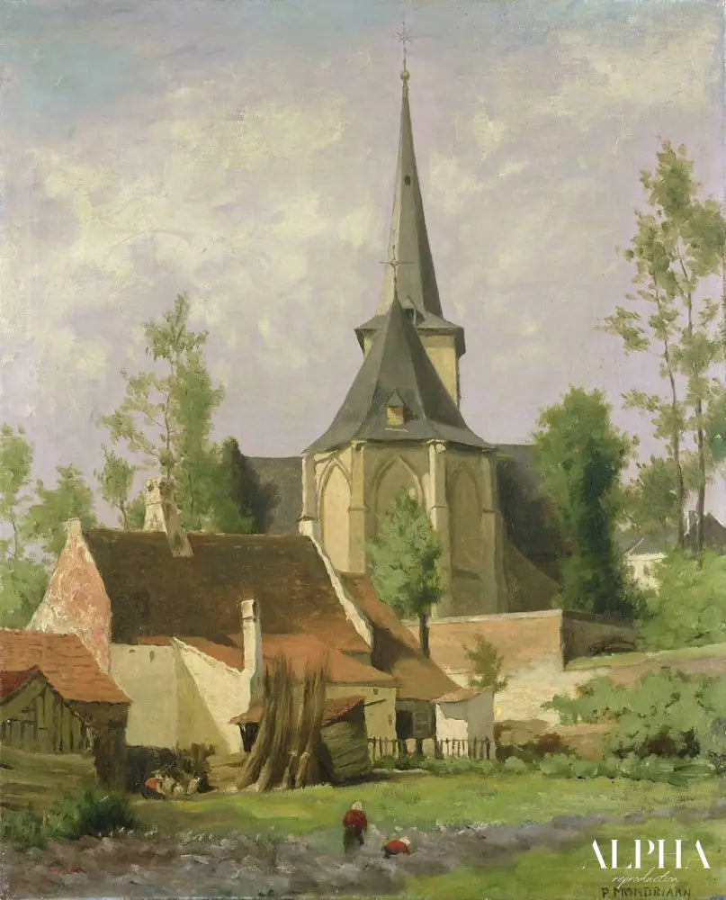 L'église vue de l'arrière - Mondrian - Reproductions de tableaux et peintures haut de gamme