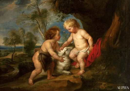 L’Enfant Jésus et saint Jean-Baptise enfant - Peter Paul Rubens - Reproductions de tableaux et peintures haut de gamme