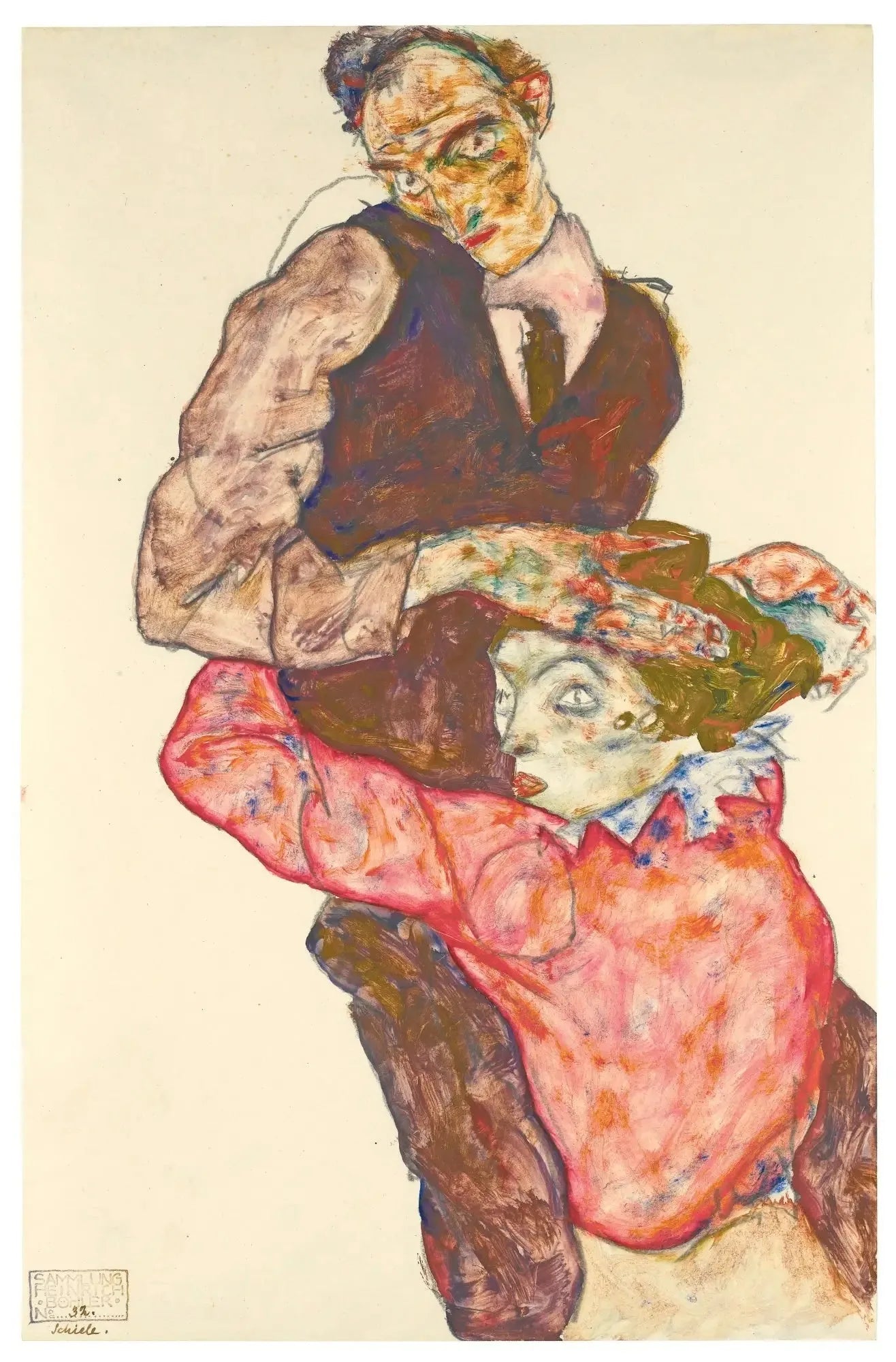 Les amoureux (Autoportrait avec Wally) - Egon Schiele image 1 reproduction d’œuvre d’art à l’huile