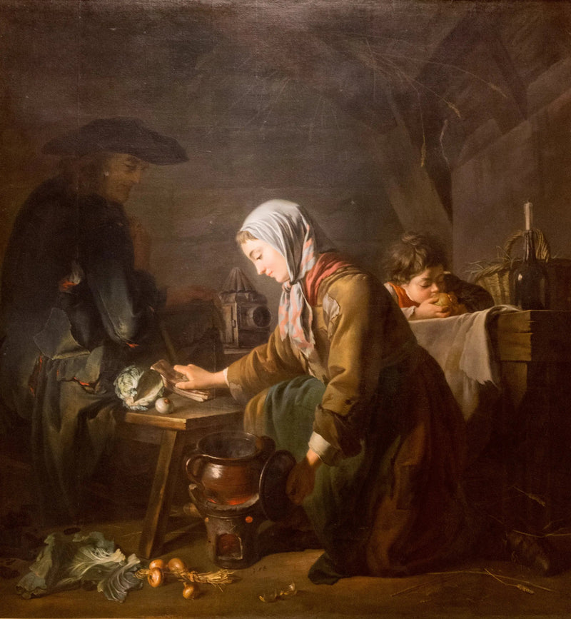 Aamiaisen esivalmistelut - Nicolas-Bernard Lépicié
