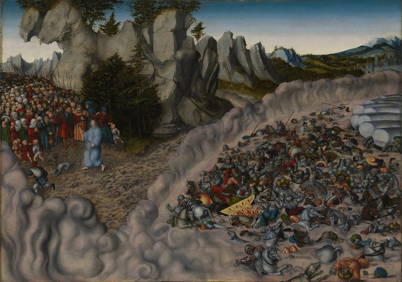 Faraonien armeijat uponneina Punaisessa meressä - Lucas Cranach vanhempi