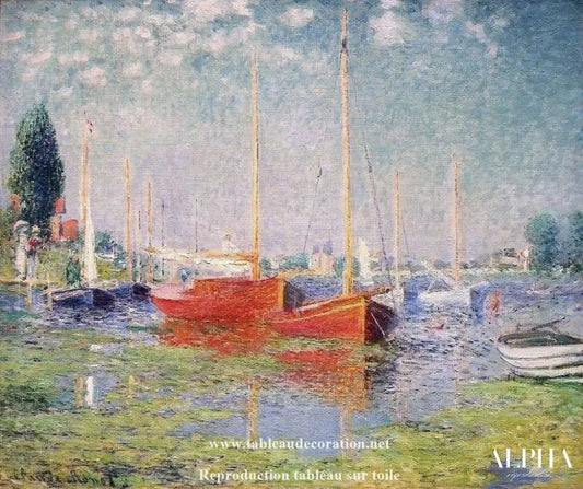 Les bateaux rouges, Argenteuil - Claude Monet - Reproductions de tableaux et peintures haut de gamme