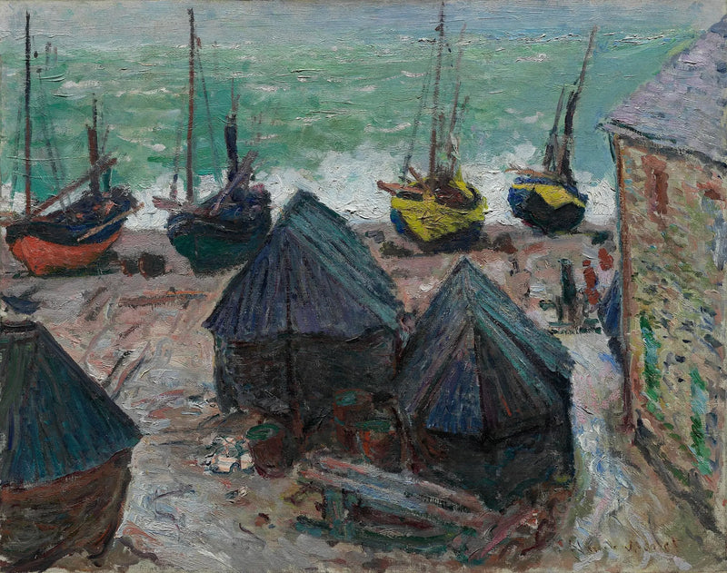 Veneet rannalla Étretatissa - Claude Monet