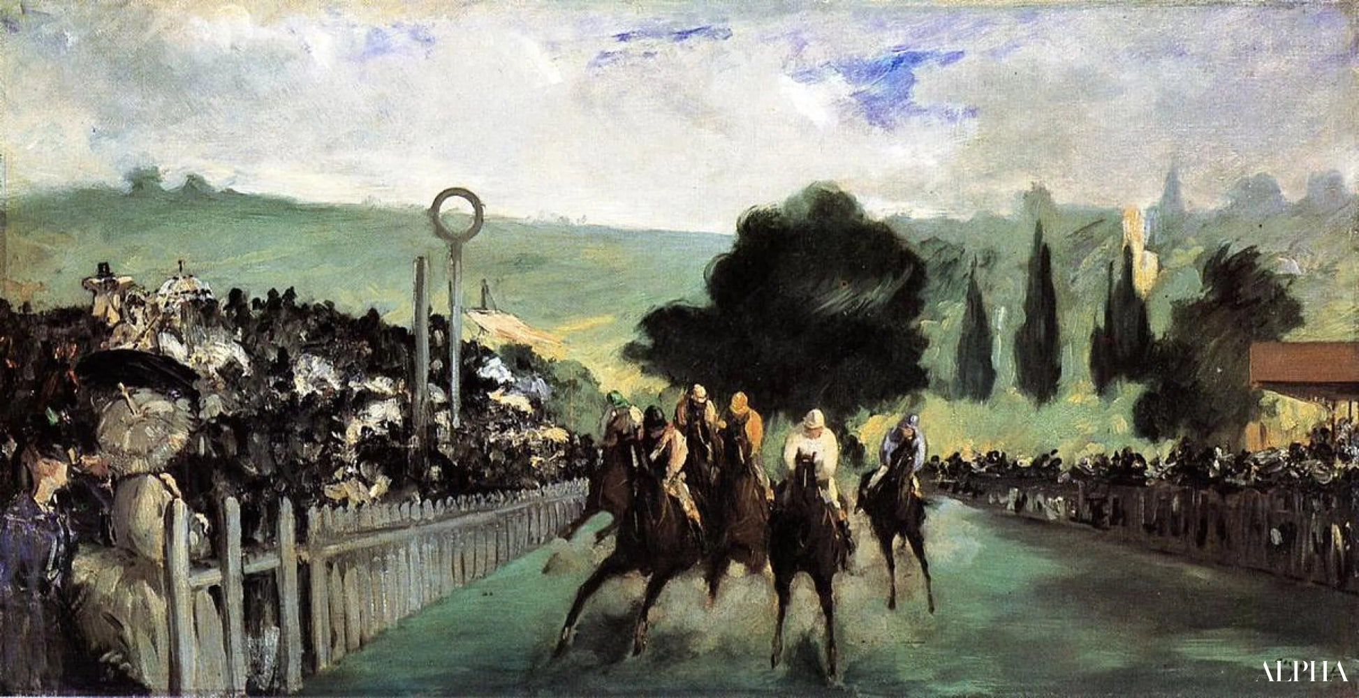 Pitkän kentän kilpailut - Edouard Manet - Taulujen ja korkealaatuisten maalauksien reproduktiot