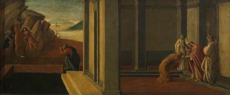 Sandro Botticelli viimeiset hetket Madeleine (prédelle, paneeli neljä)