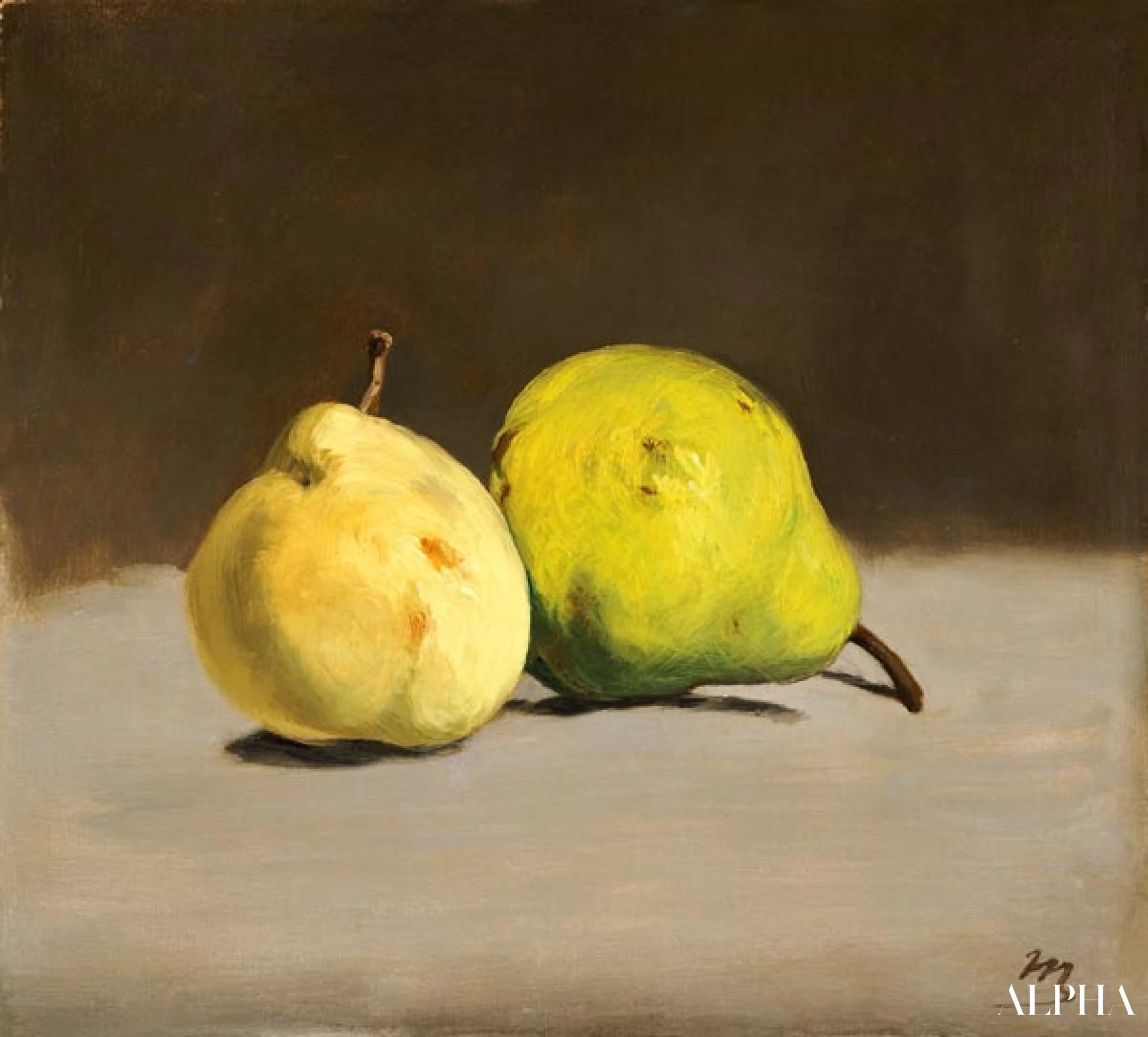 Kaksi päärynää - Edouard Manet - Taulujen ja korkealaatuisten maalauksien reproduktiot