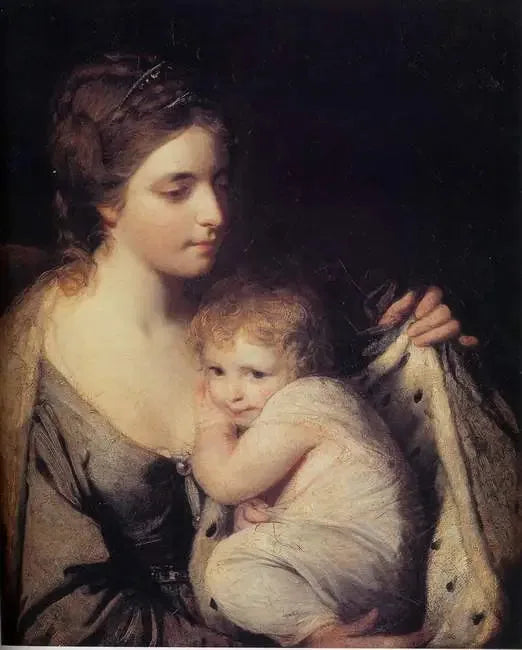 Waldegravein kaksi muotokuvaa, Maria Walpole, Waldegravein kreivitär, ja hänen tyttärensä Elisabeth Laura, Waldegravein kreivitär, muotokuva - Joshua Reynolds
