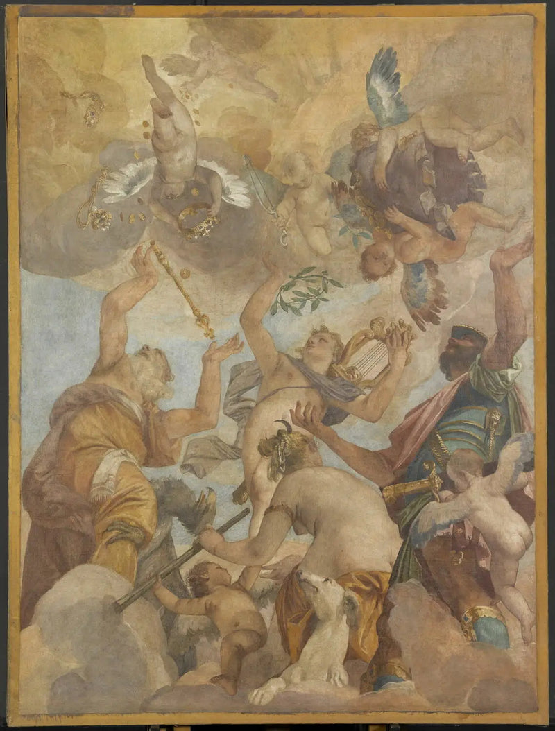 Olympoksen jumalat: Jupiter, Apollo, Diana ja Mars - Paul Véronèse