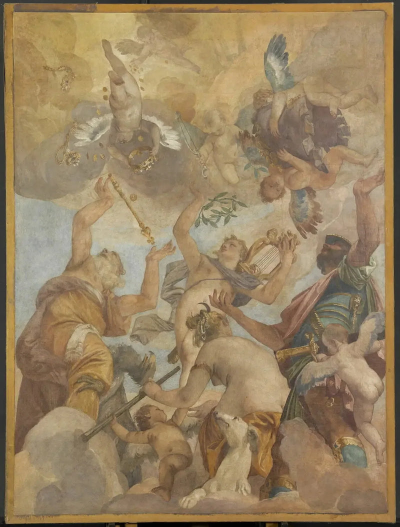 Olympoksen jumalat: Jupiter, Apollo, Diana ja Mars - Paul Véronèse