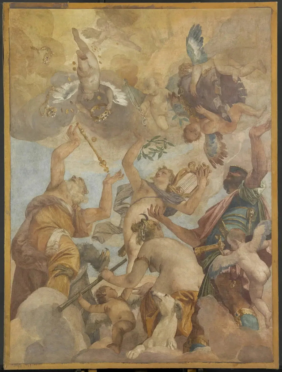 Olympoksen jumalat: Jupiter, Apollo, Diana ja Mars - Paul Véronèse