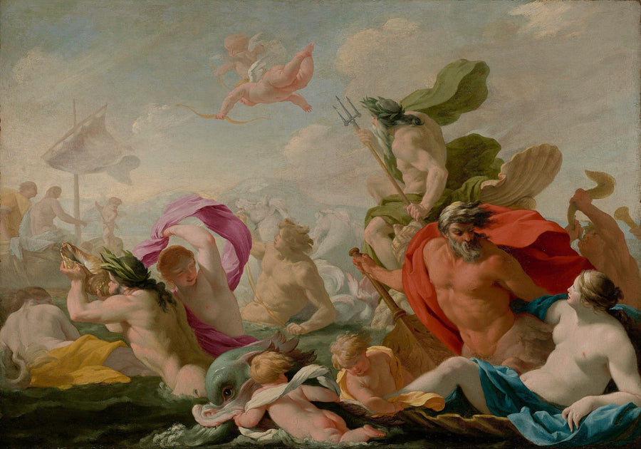 Meren jumalat kunnioittavat Rakkautta - Eustache Le Sueur