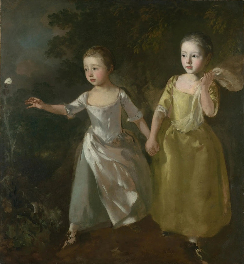Taiteilijan tyttöjä perhosenmetsällä - Thomas Gainsborough