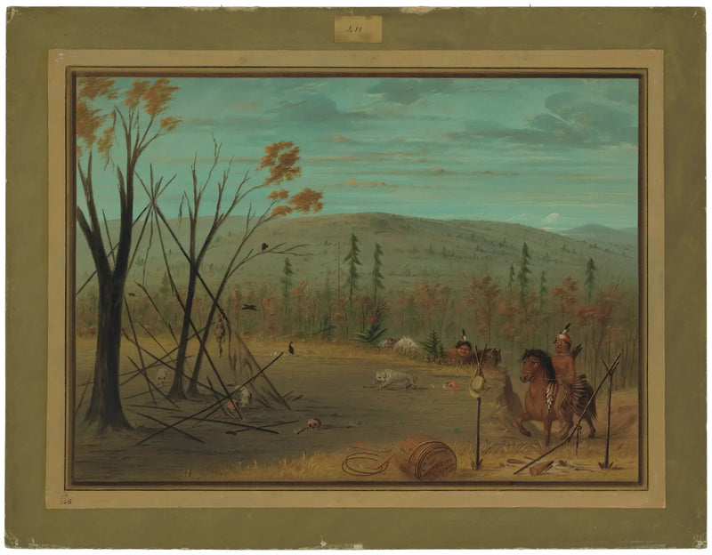 Cheyenne-veljekset palaavat syksyn metsästysmatkaltaan - George Catlin