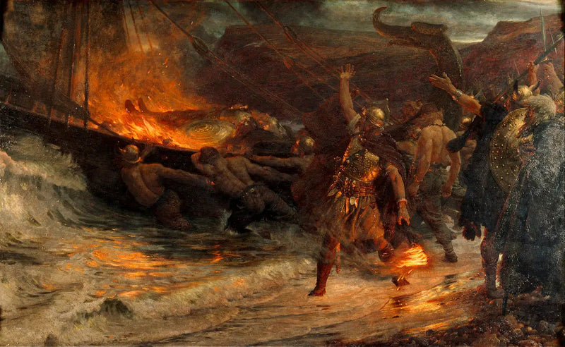 Viikinkien hautajaiset - Frank Bernard Dicksee