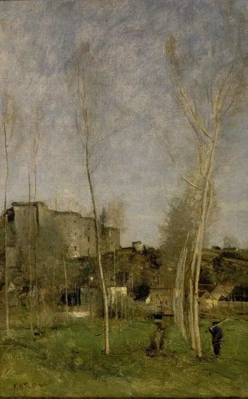 Linnoituksen muureja raunioina - Jean-Baptiste Camille Corot