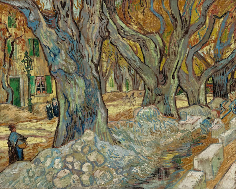 Suuret platanit (Tienrakentajat Saint-Rémyssä) - Vincent van Gogh