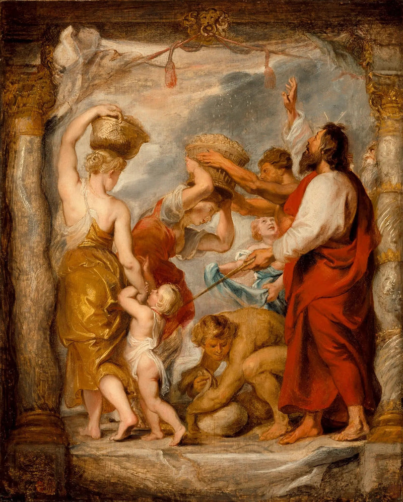 Israelilaiset keräävät mannaa autiomaassa - Peter Paul Rubens