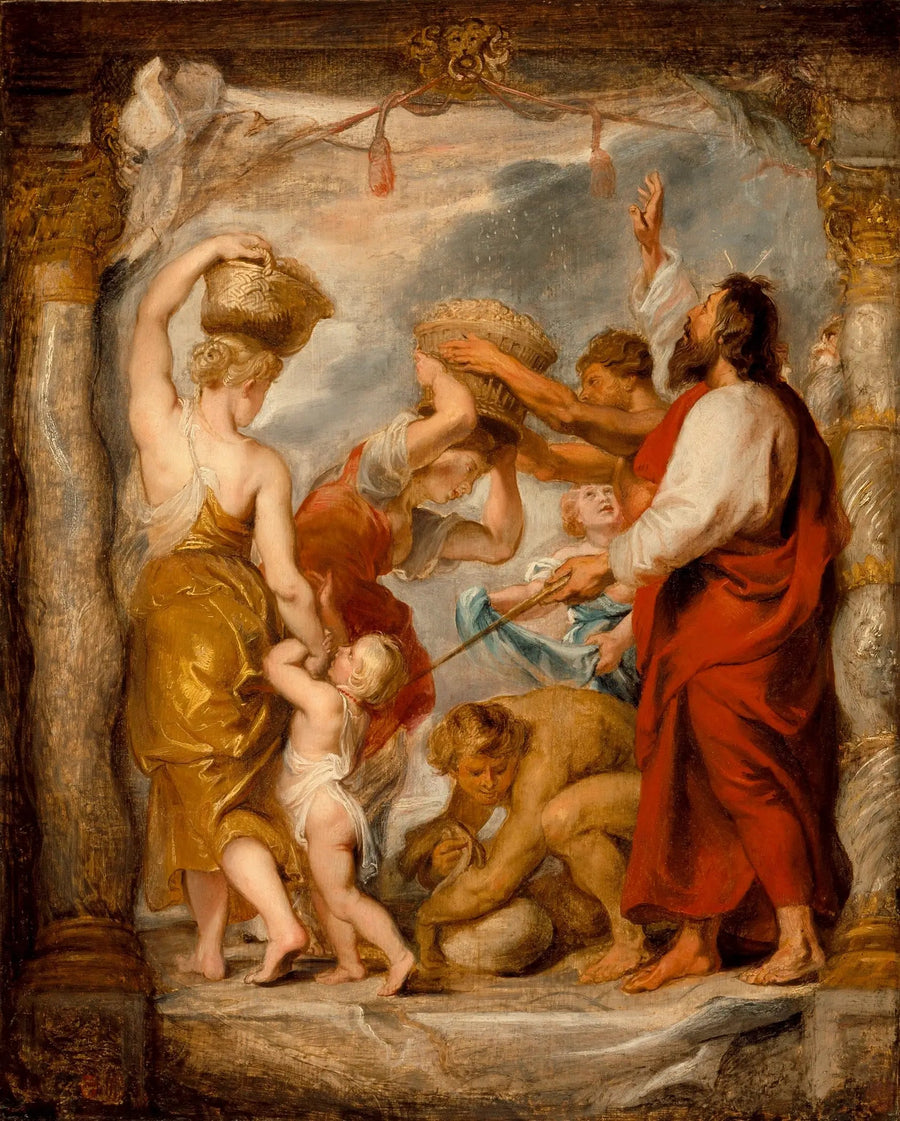 Israelilaiset keräävät mannaa autiomaassa - Peter Paul Rubens