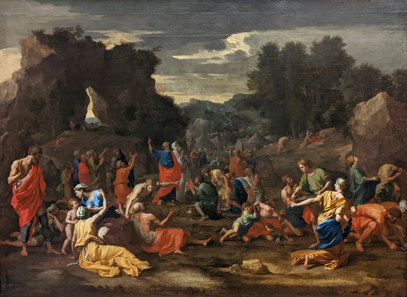 Israelilaiset keräämässä mannaa autiomaassa - Nicolas Poussin