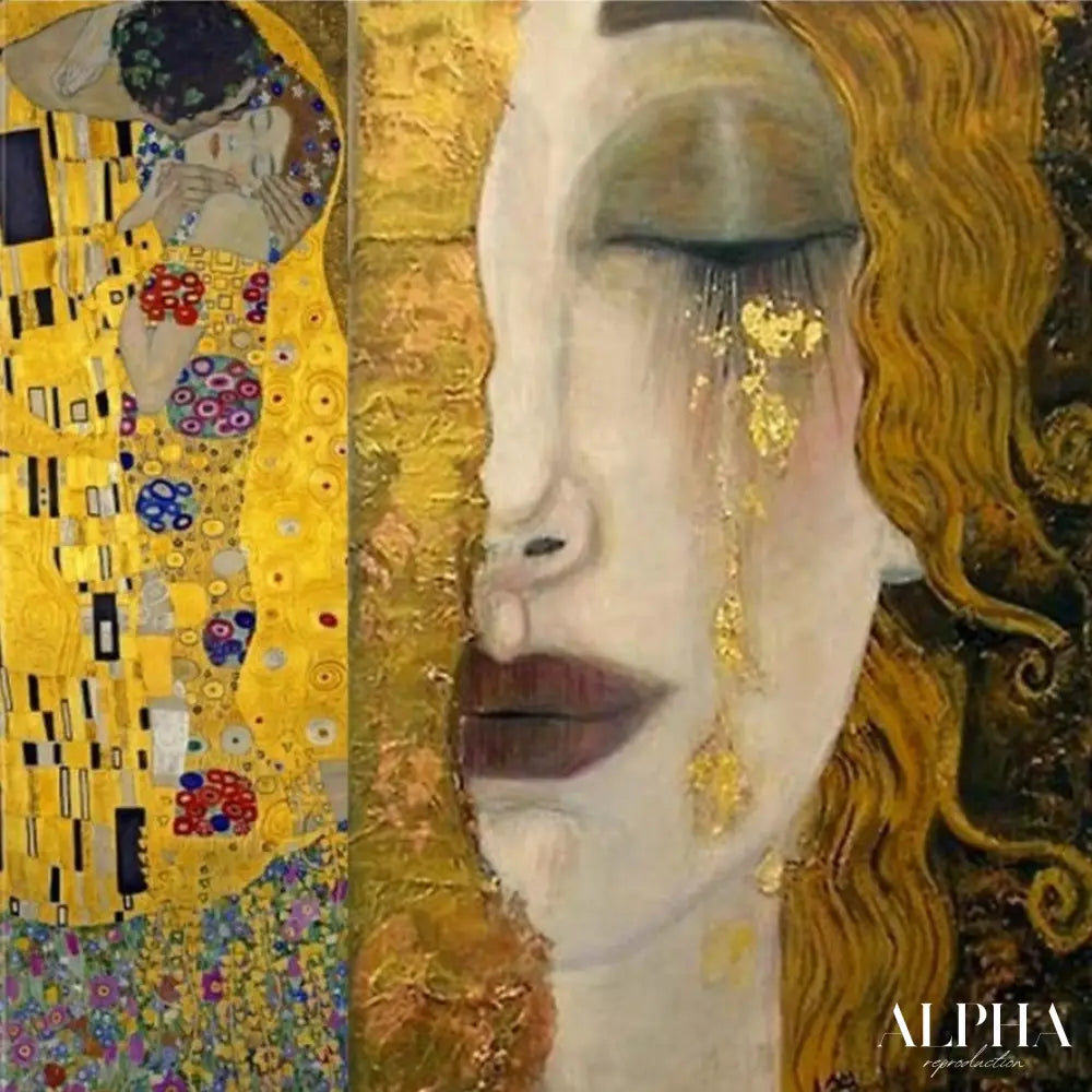 Les larmes d'or - Gustav Klimt (personnalisé) - Reproductions de tableaux et peintures haut de gamme