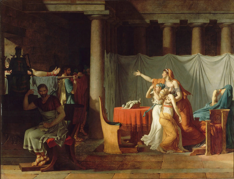 Liktorid tuomassa Brutuselle poikiensa ruumiit - Jacques-Louis David