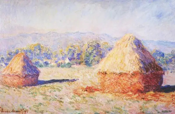 Viljakuormat auringonvalossa, aamun vaikutelma - Claude Monet