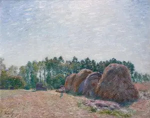 Olkipaalit Moret'ssa - aamun vaikutus - Alfred Sisley