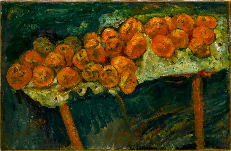 Oranssit vihreällä taustalla - Chaim Soutine