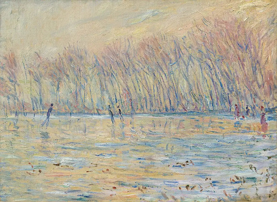 Luistelijat Givernyssä - Claude Monet