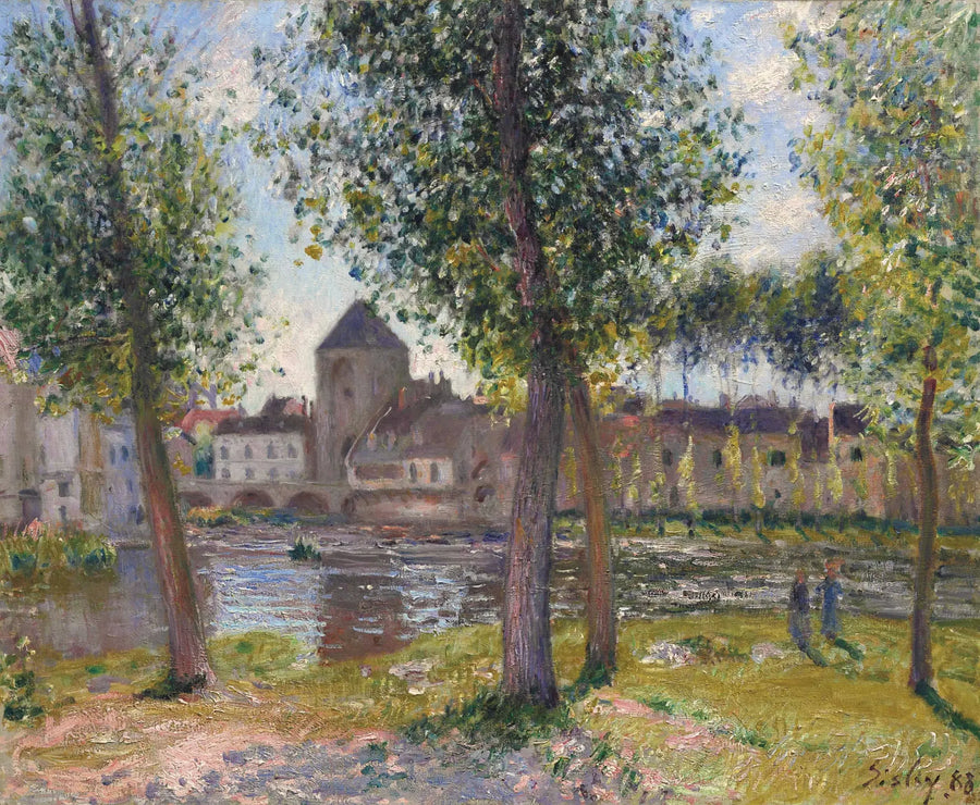 Moret-sur-Loingin poppelit, elokuu-iltapäivä - Alfred Sisley