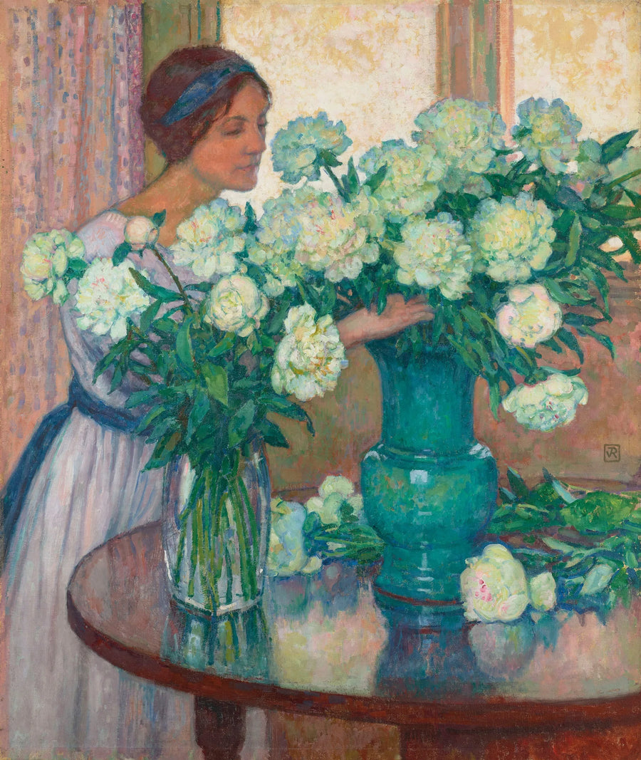 Valkoiset pionit - Théodore van Rysselberghe
