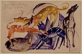 Prinssi Jusuffin neljä lemmikkikoiraa - Franz Marc