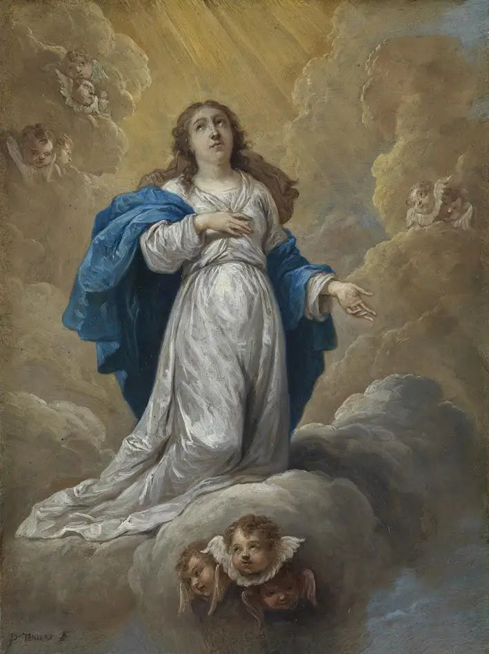 Viisitoista salaisuutta roosanipussista: Neitsyt Marian taivaaseenastuminen - David Teniers nuorempi