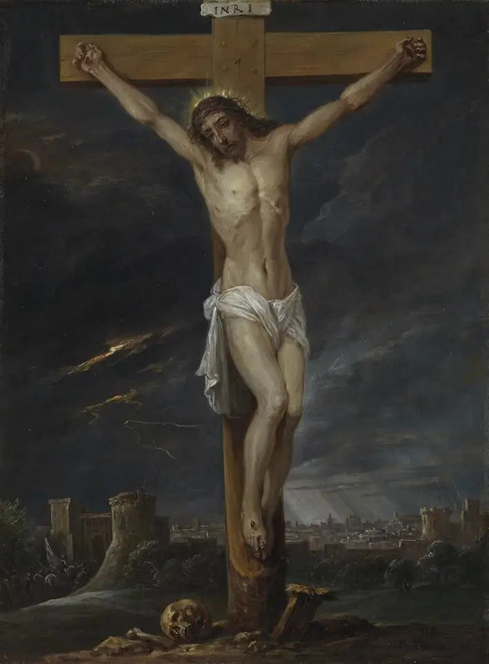 Viisitoista rukouskerran salaisuutta: Kristus ristillä - David Teniers nuorempi