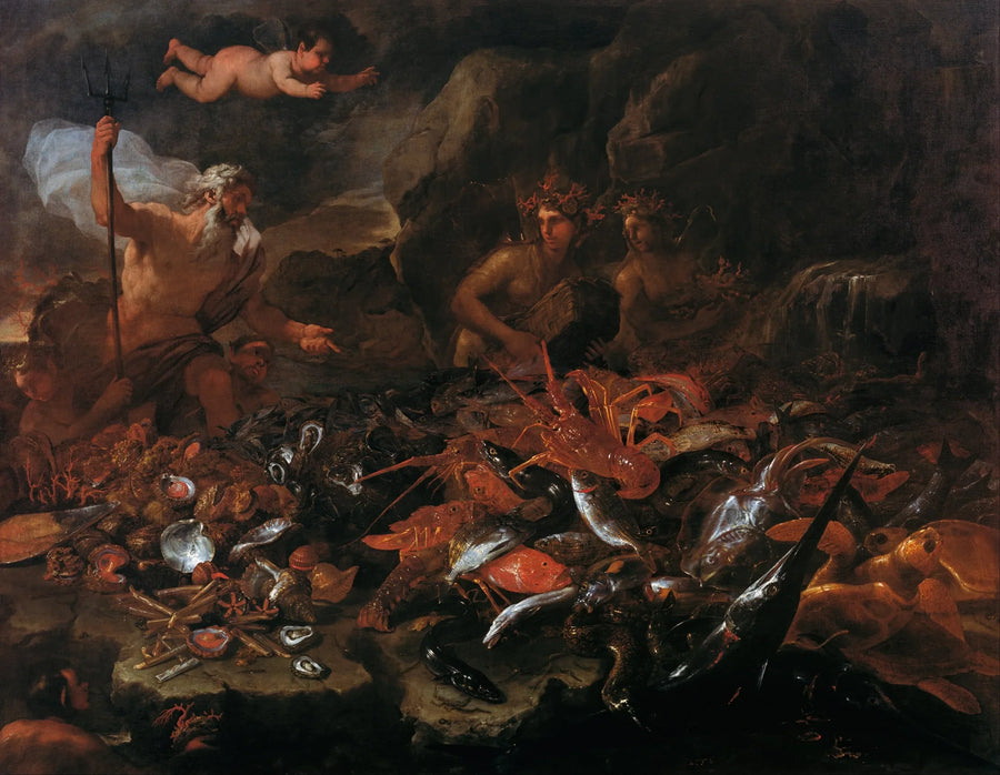 Merien rikkaudet Neptunuksen, tritonien ja kahden nereiden kanssa - Luca Giordano
