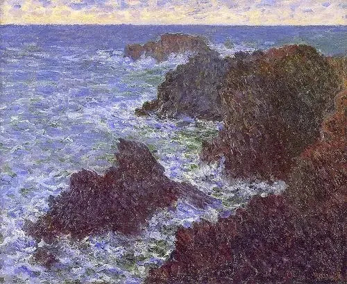 Belle-Îlen kalliot, villi rannikko - Claude Monet